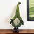 23" Green And White Fabric Standing Gnome