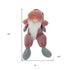 18" Pink Gray And White Fabric Standing Gnome