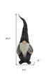 29" Gray And White Fabric Standing Gnome