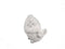 6" White And Silver Ceramic And Fabric Bird Christmas Figurine
