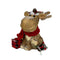 10" Brown Red And Green Straw Reindeer Christmas Reindeer Figurine