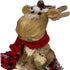 10" Brown Red And Green Straw Reindeer Christmas Reindeer Figurine