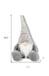 29" Gray And White Fabric Christmas Santa and Mrs. Claus Sitting Gnome