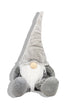 29" Gray And White Fabric Christmas Santa and Mrs. Claus Sitting Gnome