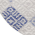 8' Beige Blue and Gray Geometric Round Rug