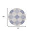 8' Beige Blue and Gray Geometric Round Rug