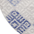 8' Beige Blue and Gray Geometric Round Rug