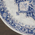 8' Ivory and Blue Floral Round Rug
