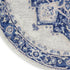 8' Ivory and Blue Floral Round Rug