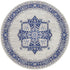 8' Ivory and Blue Floral Round Rug