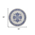 8' Ivory and Blue Floral Round Rug