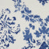 8' Ivory and Navy Blue Damask Distressed Round Rug