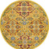 5' Yellow Round Floral Power Loom Area Rug