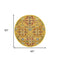 5' Yellow Round Floral Power Loom Area Rug