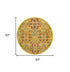5' Yellow Round Floral Power Loom Area Rug