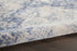 8' Ivory And Blue Abstract Non Skid Runner Rug