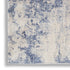 8' Ivory And Blue Abstract Non Skid Runner Rug