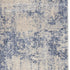 8' Ivory And Blue Abstract Non Skid Runner Rug