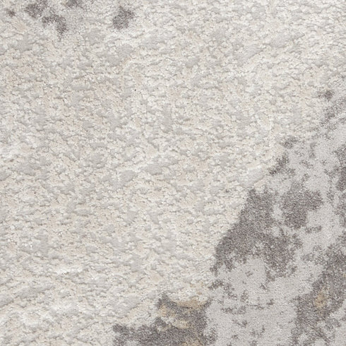 8' Ivory Brown And Gray Abstract Non Skid Runner Rug