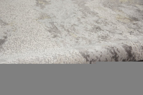 8' Ivory Brown And Gray Abstract Non Skid Runner Rug