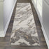 8' Ivory Brown And Gray Abstract Non Skid Runner Rug