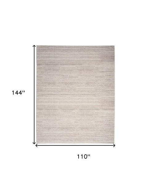 9' X 12' Ivory and Light Brown Abstract Washable Area Rug