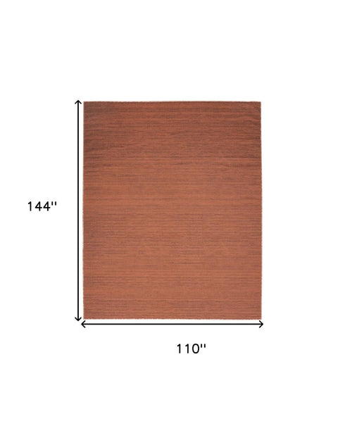9' X 12' Brick Red Abstract Washable Area Rug