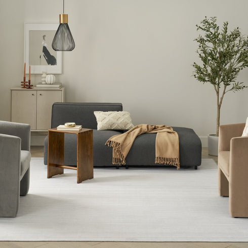 8' X 10' Ivory and Gray Abstract Washable Area Rug