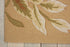 5' X 8' Beige and Red Botanical Leaves Hand Carved Handmade Area Rug