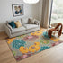 5' X 8' Gray Red and Yellow Floral Hand Carved Handmade Area Rug