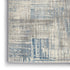 7' Ivory Blue And Gray Abstract Distressed Runner Rug