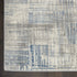 7' Ivory Blue And Gray Abstract Distressed Runner Rug
