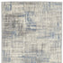 7' Ivory Blue And Gray Abstract Distressed Runner Rug