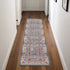 8' X 10' Ivory Pink And Gray Floral Distressed Non Skid Area Rug