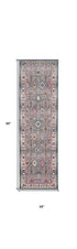 8' X 10' Ivory Pink And Gray Floral Distressed Non Skid Area Rug