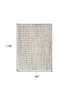 8' X 10' White Geometric Area Rug