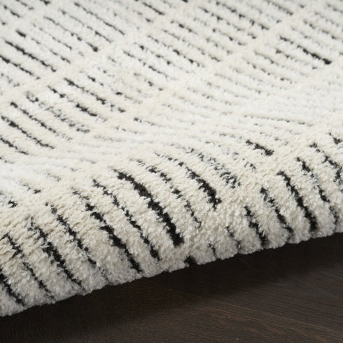 8' X 10' White Geometric Area Rug