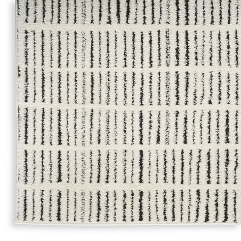 8' X 10' White Geometric Area Rug