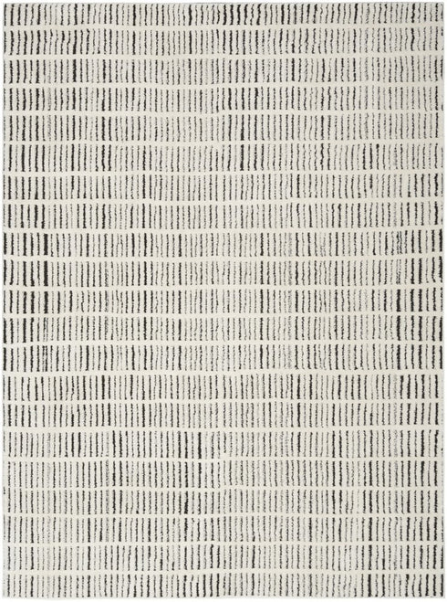8' X 10' White Geometric Area Rug
