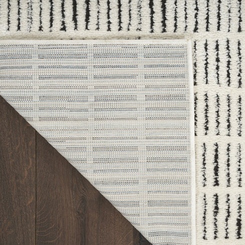 8' X 10' White Geometric Area Rug
