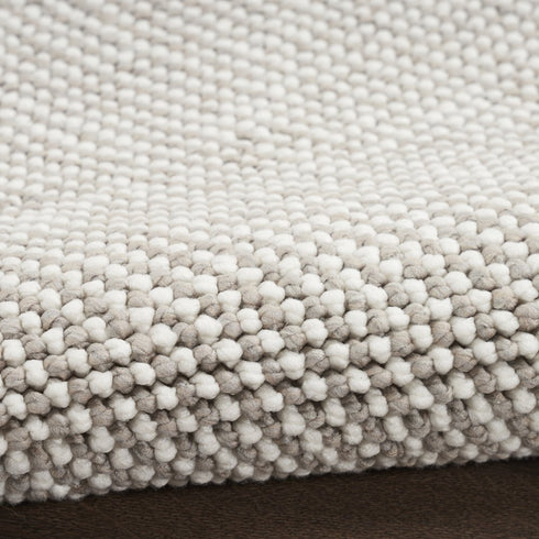 6' Ivory And Brown Abstract Runner Rug