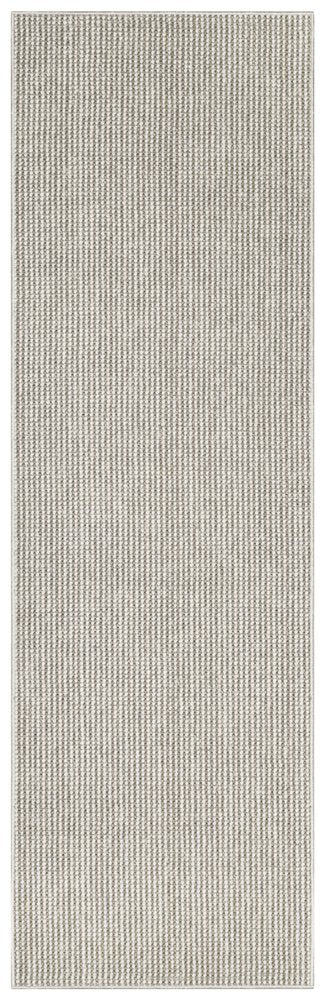 6' Ivory And Brown Abstract Runner Rug