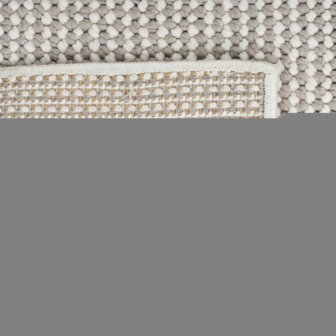 6' Ivory And Brown Abstract Runner Rug