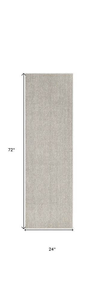 6' Ivory And Brown Abstract Runner Rug