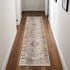 8' X 10' Ivory Red And Orange Floral Distressed Non Skid Area Rug