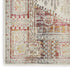 8' X 10' Ivory Red And Orange Floral Distressed Non Skid Area Rug