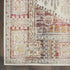 8' X 10' Ivory Red And Orange Floral Distressed Non Skid Area Rug