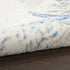 8' Ivory Blue And Gray Seashell and Coral Non Skid Runner Rug