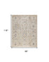 8' X 10' Cream Black And Yellow Floral Distressed Area Rug
