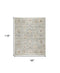 8' X 10' Green Floral Distressed Area Rug